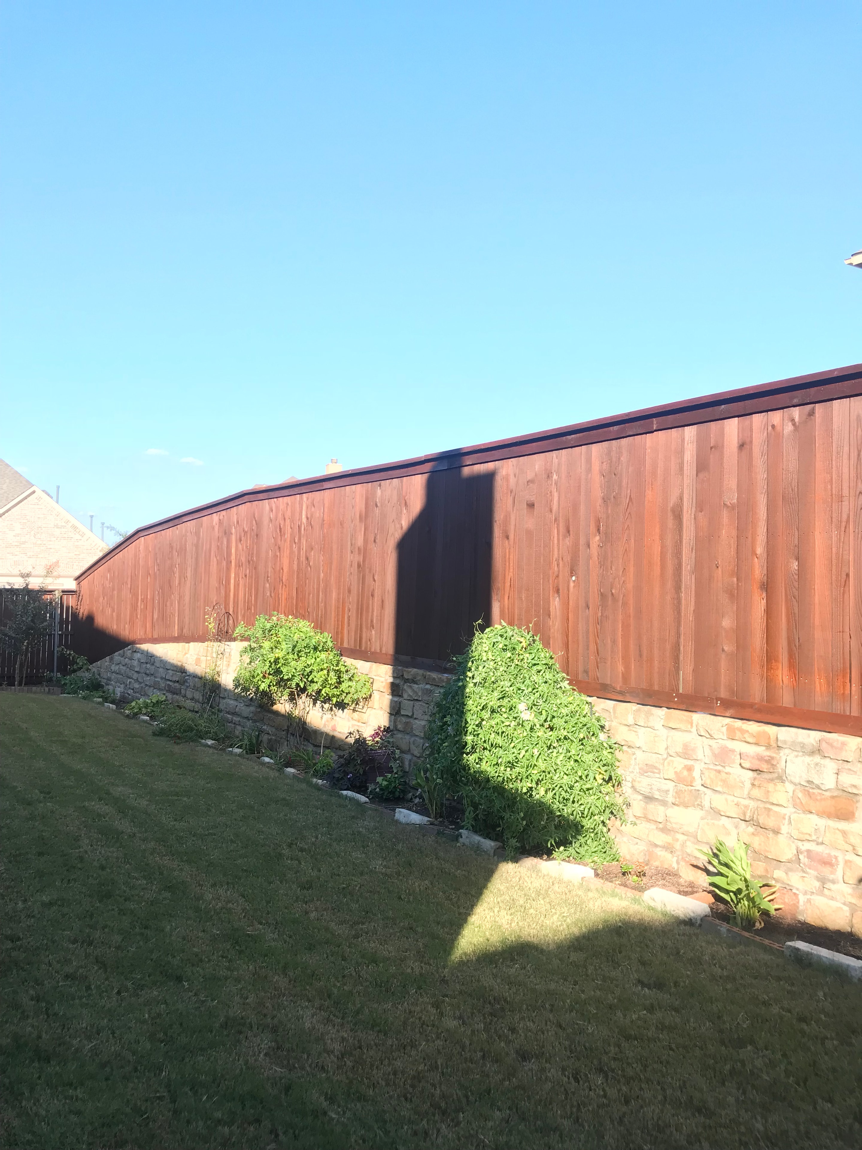 Outdoor wood structure before staining and restoration